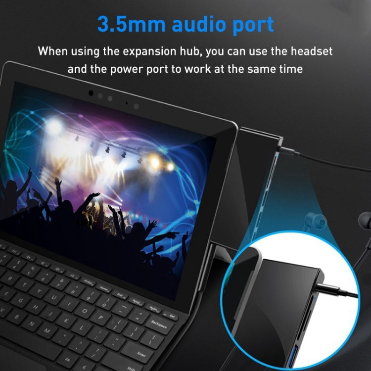 Rocketek SGO771 Type-C to USB2.0 / 3.5mm AUX / SD / TF HUB Adapter for Surface Pro GO - free shipping - PMC Jewellery - Order now!