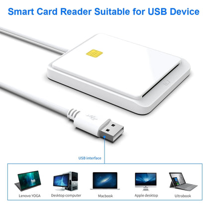 Rocketek CR317 USB 2.0 SIM  / ID / CAC Smart Card 2 in 1 Card Reader (White) -  by ROCKETEK | Online Shopping South Africa | PMC Jewellery | Buy Now Pay Later Mobicred