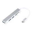 5 in 1 USB-C / Type-C 3.1 to SD / TF Card Slot + 3 USB 3.0 Ports Multifunctional Docking Station HUB (White) - USB HUB by PMC TechLife | Online Shopping South Africa | PMC TechLife | Buy Now Pay Later Mobicred