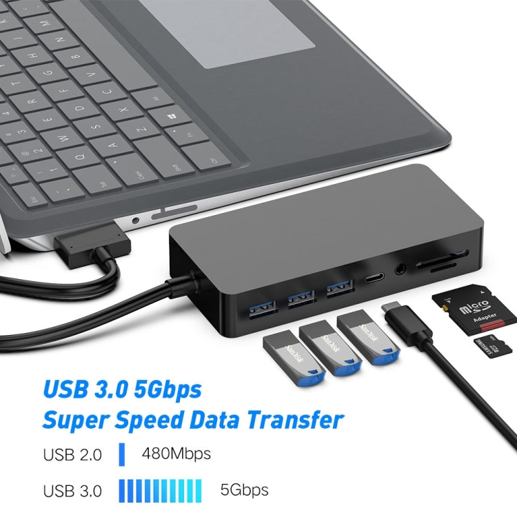 Rocketek SH702 11 in 1 USB 3.0 HUB Adapter with RJ45 for Surface Laptop 1 / 2 - free shipping - PMC Jewellery - Order now!