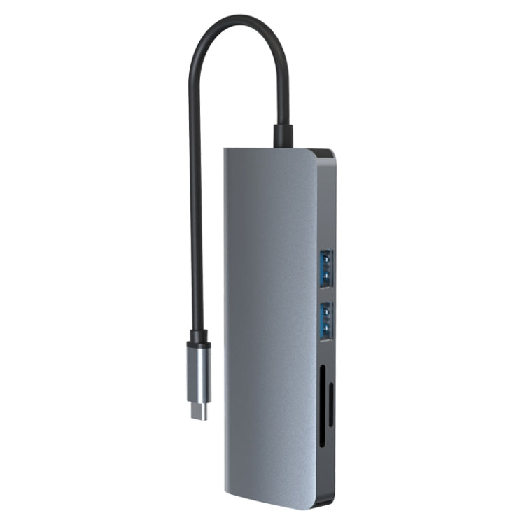 9 in 1 RJ45 + PD + SD/TF + USB 3.0 x 2 + HDMI + VGA + Audio to USB-C / Type-C HUB Adapter - USB HUB by PMC Jewellery | Online Shopping South Africa | PMC Jewellery | Buy Now Pay Later Mobicred