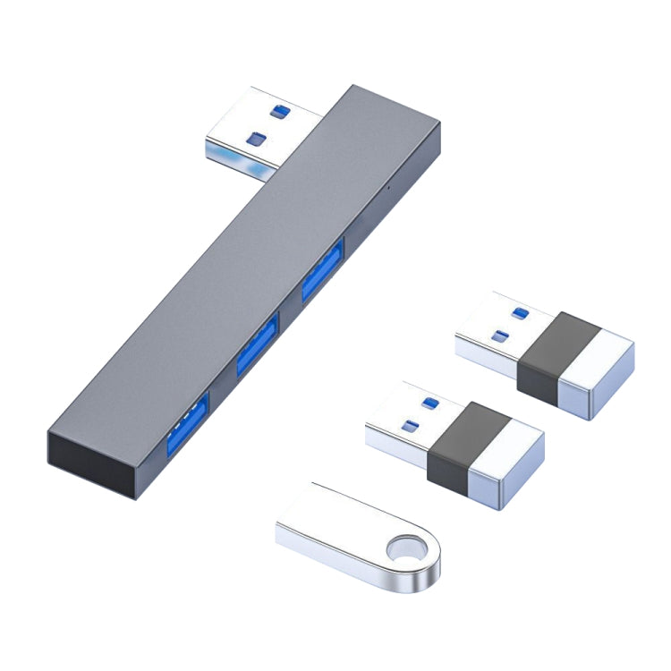 889R USB Male to Dual USB 2.0+USB 3.0 Female Adapter(Silver) - USB 3.0 HUB by PMC TechLife | Online Shopping South Africa | PMC TechLife | Buy Now Pay Later Mobicred