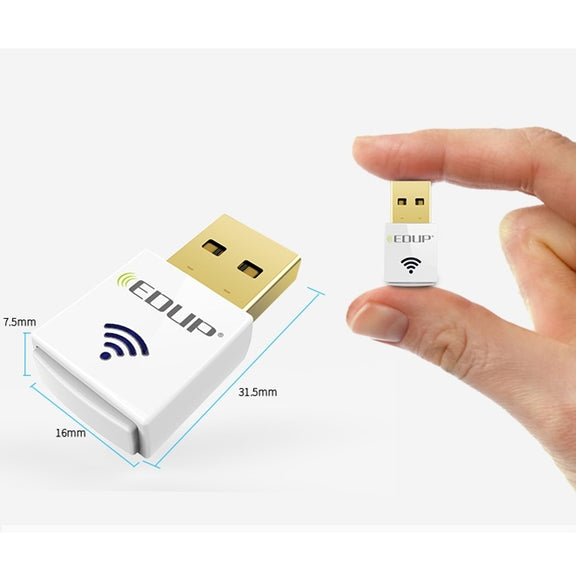 EDUP EP-AC1619 Mini Wireless USB 600Mbps 2.4G / 5.8Ghz 150M+433M Dual Band WiFi Network Card for Nootbook / Laptop / PC(Black)
