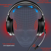YINDIAO Q2 Head-mounted Wired Gaming Headset with Microphone, Version: Single USB Sound Card(White)