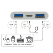 S-202 3 in 1 USB-C / Type-C Male to Type-C + 2 x USB Female Camera Adapter