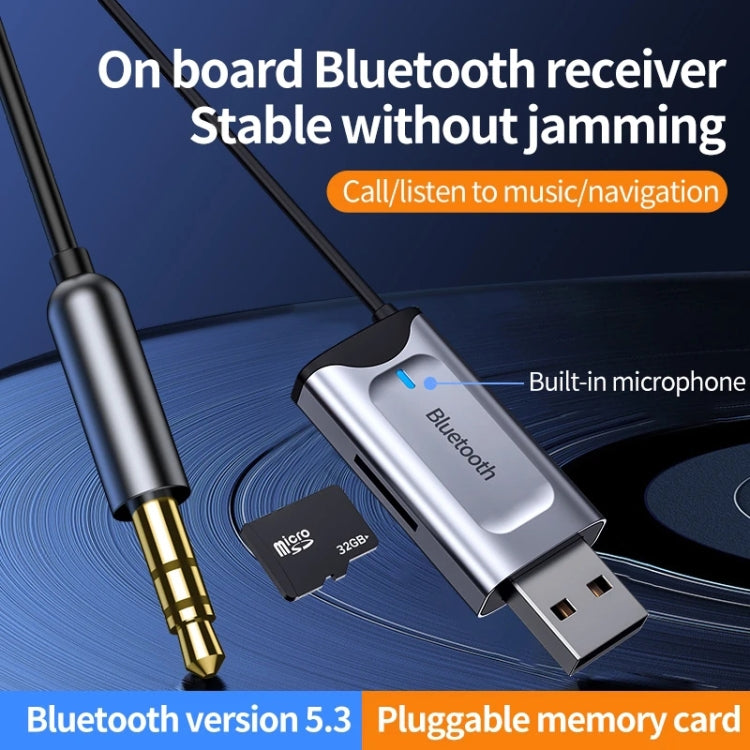 Y1 Pro 3.5mm Car Bluetooth Receiver BT5.3 Adapter - Bluetooth Dongle by PMC Jewellery | Online Shopping South Africa | PMC Jewellery | Buy Now Pay Later Mobicred