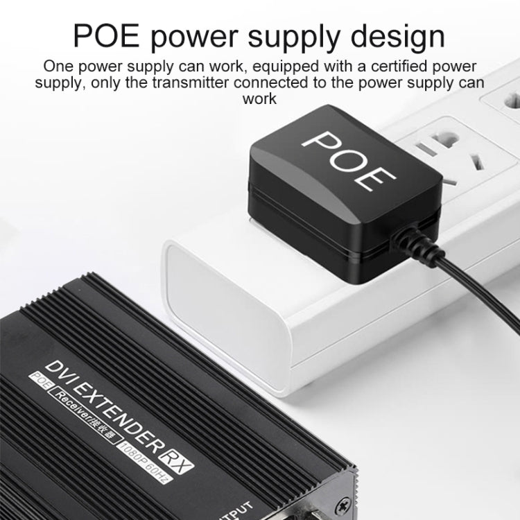 Measy DVI1815 DVI Extender Transmitter and Receiver Converter, POE Single Power Supply, Transmission Distance: 150m(US Plug)