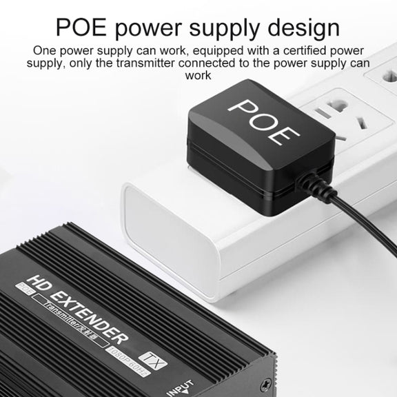 Measy ET1820 HDMI Extender Transmitter and Receiver Converter, POE Single Power Supply, Transmission Distance: 200m(UK Plug)