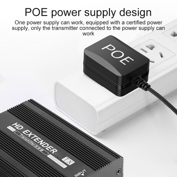 Measy ET1820 HDMI Extender Transmitter and Receiver Converter, POE Single Power Supply, Transmission Distance: 200m(UK Plug)
