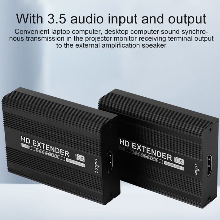 Measy ET1820 HDMI Extender Transmitter and Receiver Converter, POE Single Power Supply, Transmission Distance: 200m(UK Plug)
