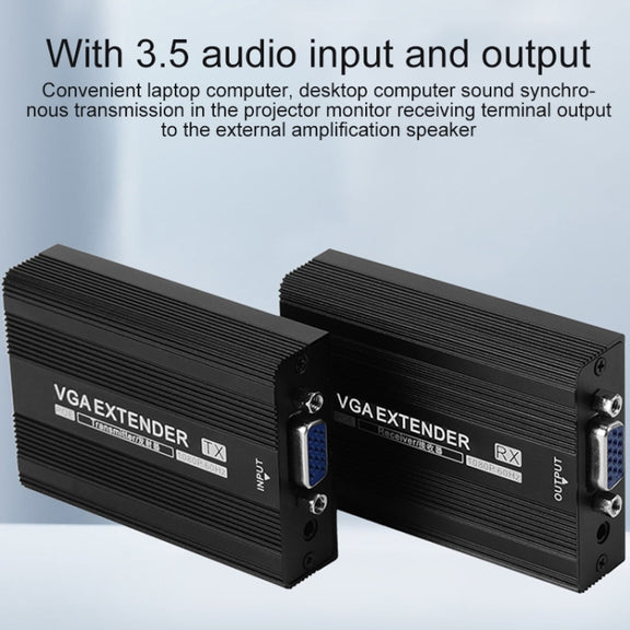 Measy VGA1815 VGA Extender Transmitter and Receiver Converter, POE Single Power Supply, Transmission Distance: 150m(EU Plug)