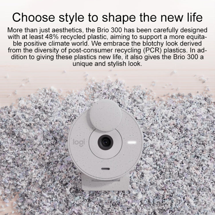 Logitech Brio 300 2MP 1080P Full HD IP Camera with Noise Reduction Microphone (Pink)