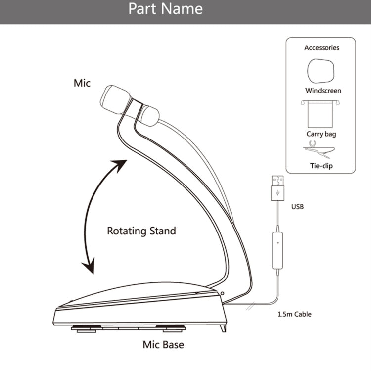 Yanmai SF-911 Professional Condenser Sound Recording 3.5mm Jack Microphone with Base Holder, Cable Length: 1.5m, Compatible with PC and Mac for Live Broadcast Show, KTV, etc.(White) - Microphone by Yanmai | Online Shopping South Africa | PMC TechLife | Buy Now Pay Later Mobicred