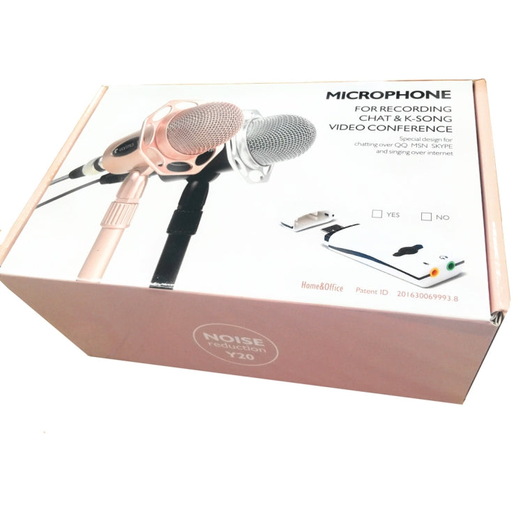 Yanmai Y20 Professional Game Condenser Microphone  with Tripod Holder, Cable Length: 1.8m, Compatible with PC and Mac for  Live Broadcast Show, KTV, etc.(Rose Gold) - Microphone by Yanmai | Online Shopping South Africa | PMC TechLife | Buy Now Pay Later Mobicred