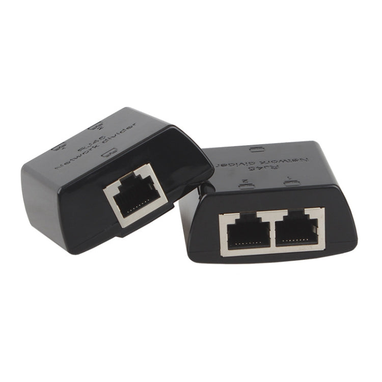 RJ45 to 2 x RJ45 Ethernet Network Coupler Thunder Lightning Protection (Black) - Network Hubs by PMC Jewellery | Online Shopping South Africa | PMC Jewellery | Buy Now Pay Later Mobicred
