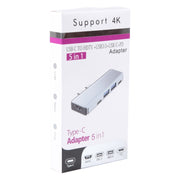 YG-2102 5 in 1 Dual USB-C / Type-C to USB Docking Station HUB Adapter (Silver)