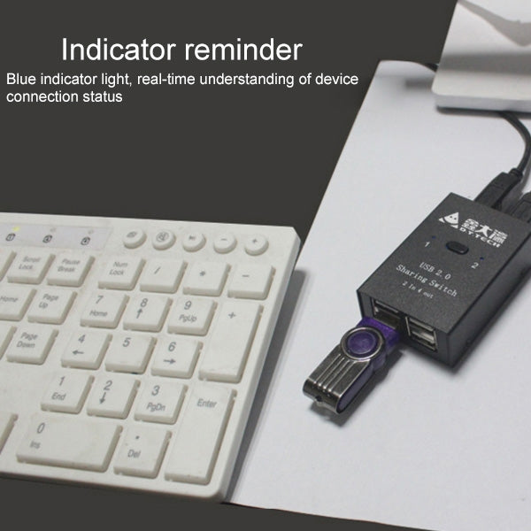 DY-B046 2 In 4 Out USB 2.0 Sharing Switch USB Flash Printer Adapter - Others by PMC Jewellery | Online Shopping South Africa | PMC Jewellery | Buy Now Pay Later Mobicred