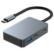 BYL-2316 5 in 1 USB-C / Type-C to USB3.0 & Type-C Multifunctional Docking Station HUB Adapter (Dark Grey) - free shipping - PMC TechLife - Order now!