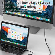 BYL-2308 6 in 1 USB-C / Type-C to USB3.2 + Gigabit Internet + HDTV HUB Adapter (Dark Gray)