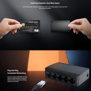 Tenda SG105M All Gigabit Ports High-speed Network 5-Port Ethernet Switch 1000Mbps Fast LAN HUB