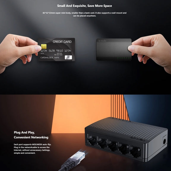 Tenda SG105M All Gigabit Ports High-speed Network 5-Port Ethernet Switch 1000Mbps Fast LAN HUB