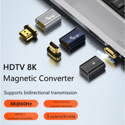 8K 60Hz HDMI Male to HDMI Female Magnetic Adapter (Silver)