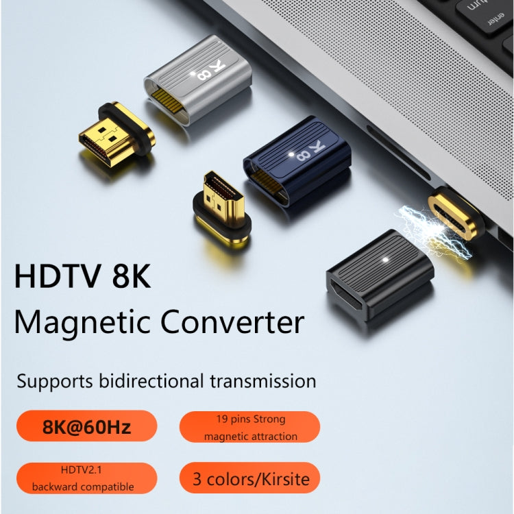 8K 60Hz HDMI Male to HDMI Female Magnetic Adapter (Silver)