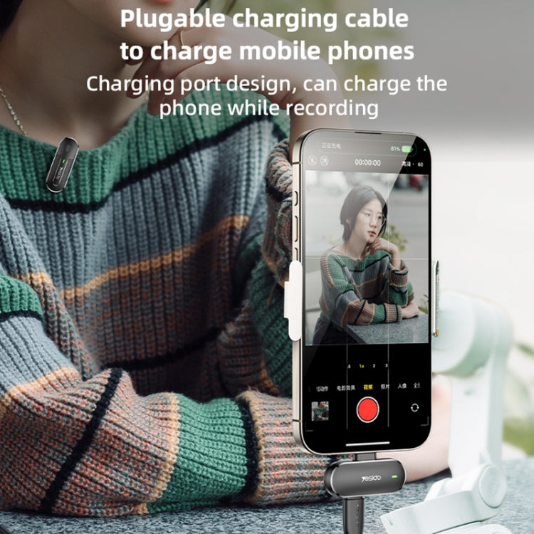 YESIDO KR17 2 in 1 Wireless Lavalier Microphone Type-C Receiver with Charging Box - Microphone by Yesido | Online Shopping South Africa | PMC TechLife | Buy Now Pay Later Mobicred