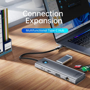 ORICO PW11-8PM Type-C / USB-C 8-in-1 5Gbps Multifunction Docking Station Card Reader (Silver)