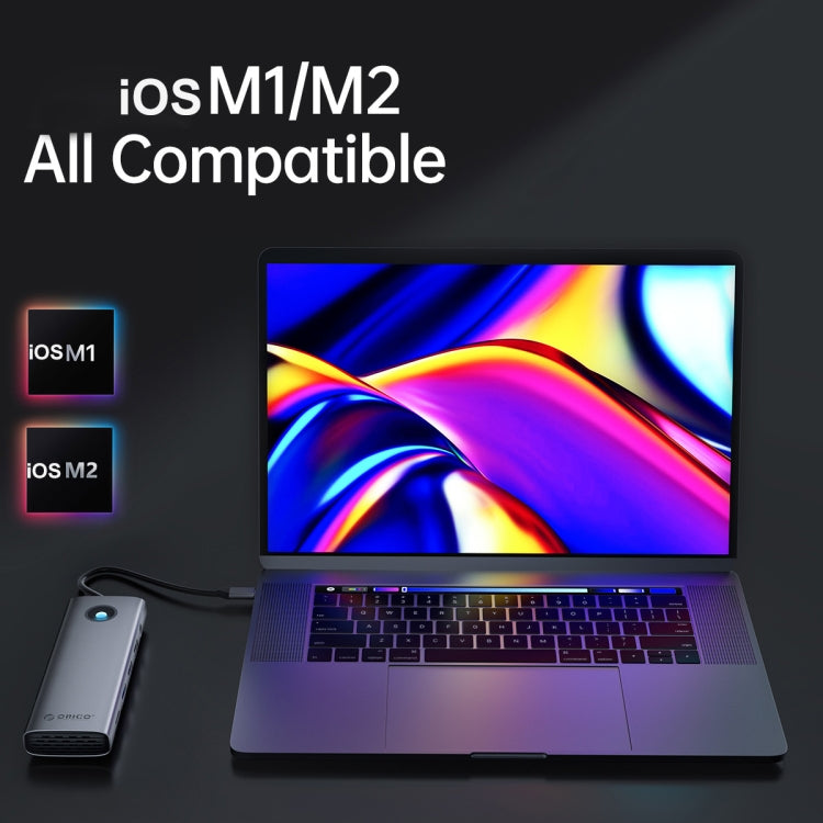 ORICO PW11-8PM Type-C / USB-C 8-in-1 5Gbps Multifunction Docking Station Card Reader (Silver) - USB HUB by ORICO | Online Shopping South Africa | PMC TechLife | Buy Now Pay Later Mobicred