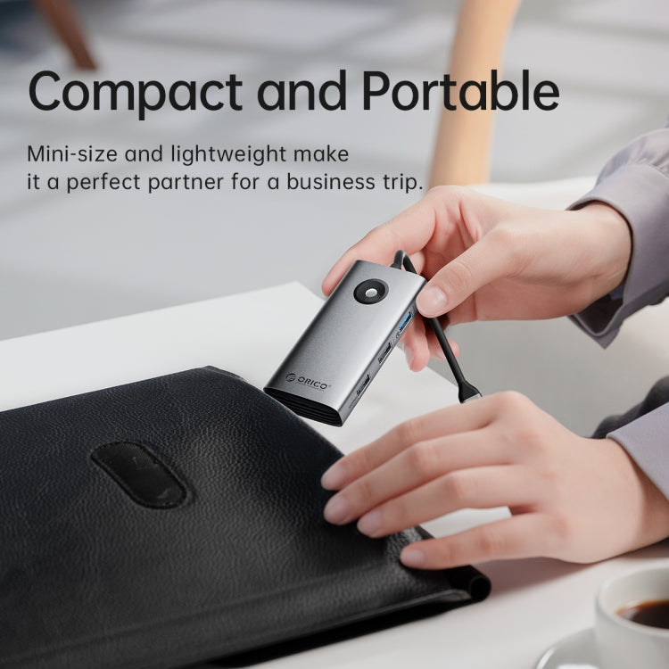 ORICO ORICO-PW11-6PCR R45 Type-C / USB-C 6-in-1 5Gbps Multifunction Docking Station (Dark Gray)