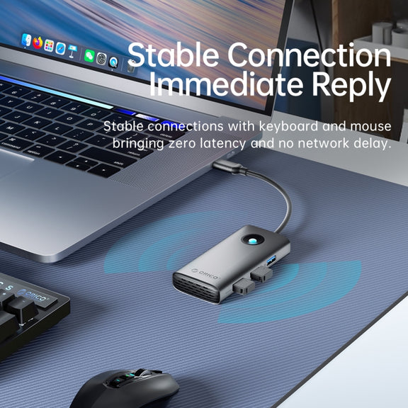 ORICO ORICO-PW11-6PCR R45 Type-C / USB-C 6-in-1 5Gbps Multifunction Docking Station (Dark Gray)
