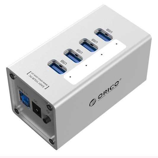 ORICO A3H4 Aluminum High Speed 4 Ports USB 3.0 HUB with 12V/2.5A Power Supply for Laptops(Silver) - free shipping - PMC Jewellery - Order now!