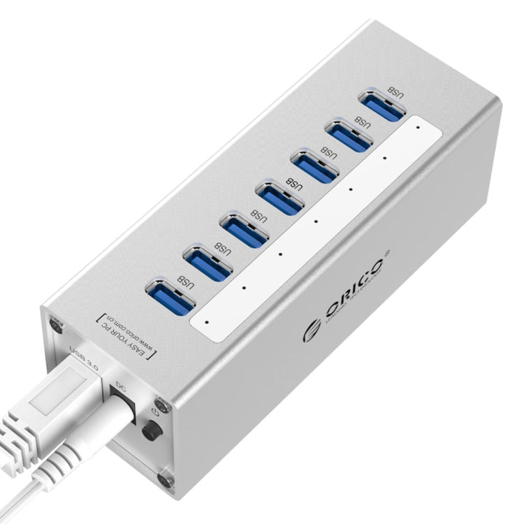 ORICO A3H7 Aluminum High Speed 7 Ports USB 3.0 HUB with 12V/2.5A Power Supply for Laptops(Silver) - free shipping - PMC TechLife - Order now!