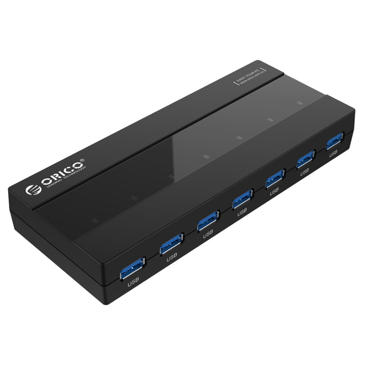 ORICO H727RK-U3 ABS High Speed 7 Ports USB 3.0 HUB with 12V Power Adapter for Laptops / Smartphones(Black) - free shipping - PMC TechLife - Order now!