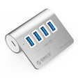 ORICO M3U4 Aluminum Alloy 4-Port USB 3.2 Gen1 5Gbps HUB (Silver) - USB 3.0 HUB by ORICO | Online Shopping South Africa | PMC TechLife | Buy Now Pay Later Mobicred
