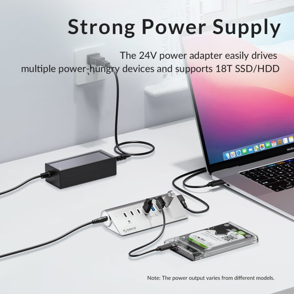 ORICO M3CU2 Aluminum Alloy 4-Port Type-C And USB 3.2 Gen2 10Gbps HUB(Silver)