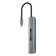 V216 9 in 1 USB-C / Type-C to PD + 3 x USB 3.0 + USB-C / Type-C + SD + TF + HDMI + VGA HUB Adapter