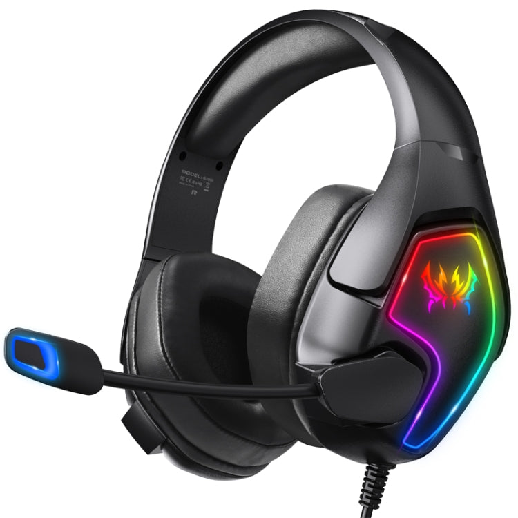 KOTION EACH G3000 3.5mm & USB Plug Stereo RGB Light Gaming Headset with Omni-directional Mic, Cable Length: 1.9m (Black)