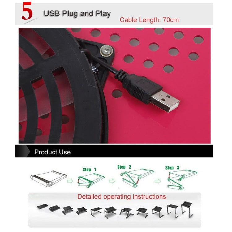 Portable 360 Degree Adjustable Foldable Aluminium Alloy Desk Stand with Cool Fans & Mouse Pad for Laptop / Notebook(Black) - Laptop Stand by PMC Jewellery | Online Shopping South Africa | PMC Jewellery | Buy Now Pay Later Mobicred