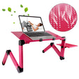 Portable 360 Degree Adjustable Foldable Aluminium Alloy Desk Stand with Mouse Pad for Laptop / Notebook, without CPU Fans(Magenta) - Laptop Stand by PMC TechLife | Online Shopping South Africa | PMC TechLife | Buy Now Pay Later Mobicred