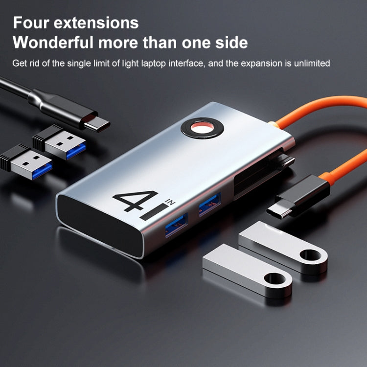 ROCK TR25 4 in 1 USB-C / Type-C to USB 3.0x4 Portable Multifunctional HUB Docking Station - free shipping - PMC Jewellery - Order now!
