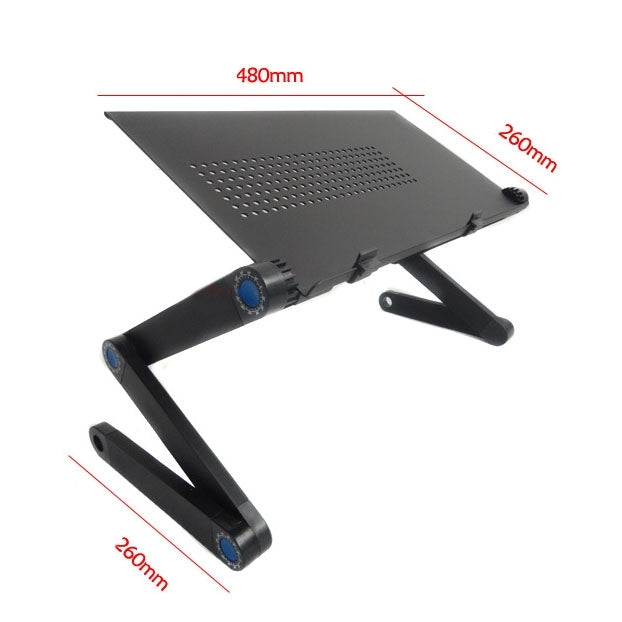 Portable 360 Degree Adjustable Foldable Aluminium Alloy Desk Stand for Laptop / Notebook, without CPU Fans & Mouse Pad(Black) - Laptop Stand by PMC Jewellery | Online Shopping South Africa | PMC Jewellery | Buy Now Pay Later Mobicred