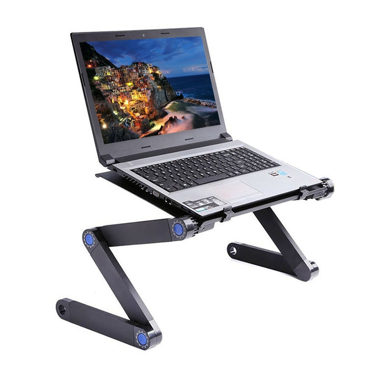 Portable 360 Degree Adjustable Foldable Aluminium Alloy Desk Stand for Laptop / Notebook, without CPU Fans & Mouse Pad(Black) - Laptop Stand by PMC Jewellery | Online Shopping South Africa | PMC Jewellery | Buy Now Pay Later Mobicred