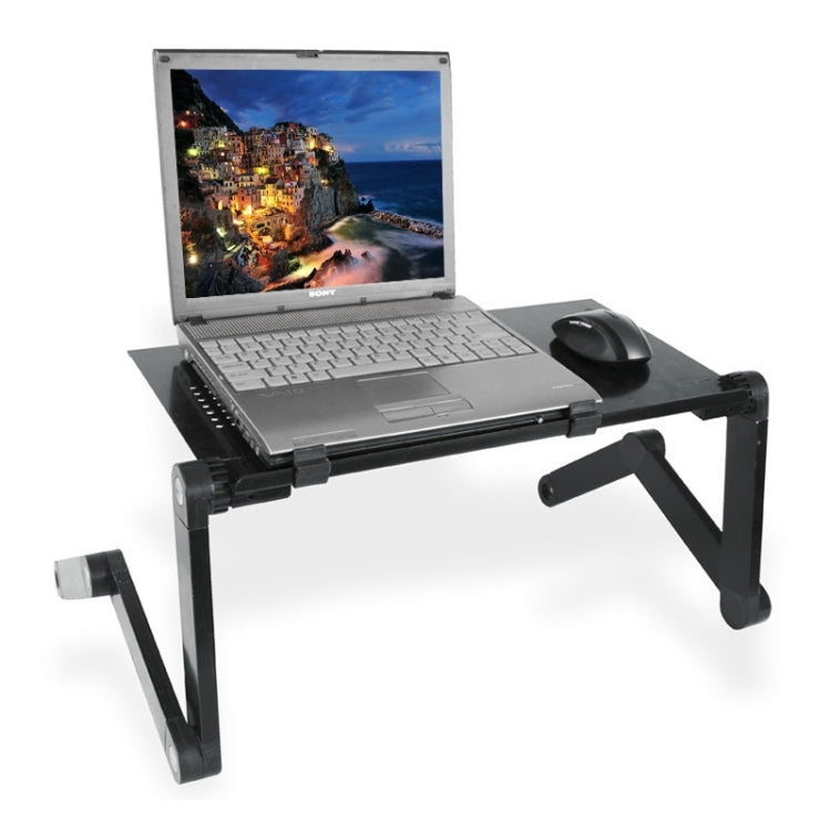 Lengthen Portable 360 Degree Adjustable Foldable Aluminium Alloy Desk Stand for Laptop / Notebook, without CPU Fans & Mouse Pad(Black) - Laptop Stand by PMC Jewellery | Online Shopping South Africa | PMC Jewellery | Buy Now Pay Later Mobicred