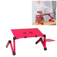 Portable 360 Degree Adjustable Foldable Aluminium Alloy Desk Stand with Double CPU Fans & Mouse Pad for Laptop / Notebook, Desk Size: 420mm x 260mm (Red) - Laptop Stand by PMC TechLife | Online Shopping South Africa | PMC TechLife | Buy Now Pay Later Mobicred