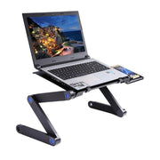 Portable 360 Degree Adjustable Foldable Aluminium Alloy Desk Stand with Double CPU Fans & Mouse Pad for Laptop / Notebook, Desk Size: 420mm x 260mm (Red)