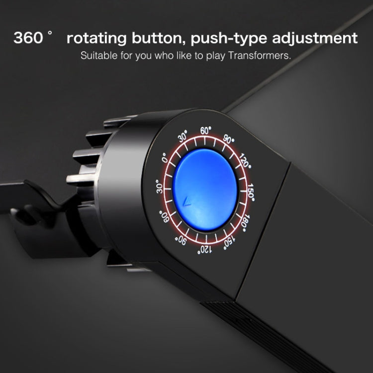 Portable 360 Degree Adjustable Foldable Aluminium Alloy Desk Stand with Double CPU Fans & Mouse Pad for Laptop / Notebook, Desk Size: 480mm x 260mm(Black)