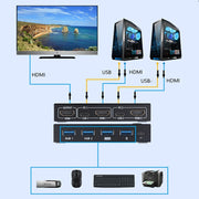 AIMOS AM-KVM201CC 2 Ports USB HUB HDMI KVM Switch without Extension Cable