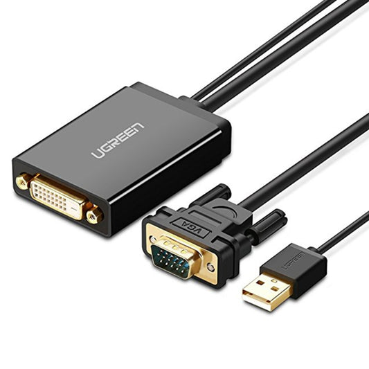 UGREEN MM119 1080P Full HD VGA to DVI (24+1) Male to Female Adapter Cable for Computer, PC, Laptop, HDTV, Projector, DVD Graphics Card and More VGA / DVI Enabled Devices, Cable Length: 50cm - free shipping - PMC Jewellery - Order now!